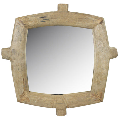 HomeRoots Natural Wooden Square Wall Mirror