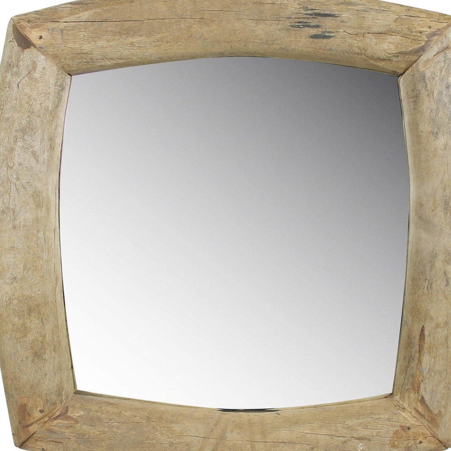 HomeRoots Natural Wooden Square Wall Mirror