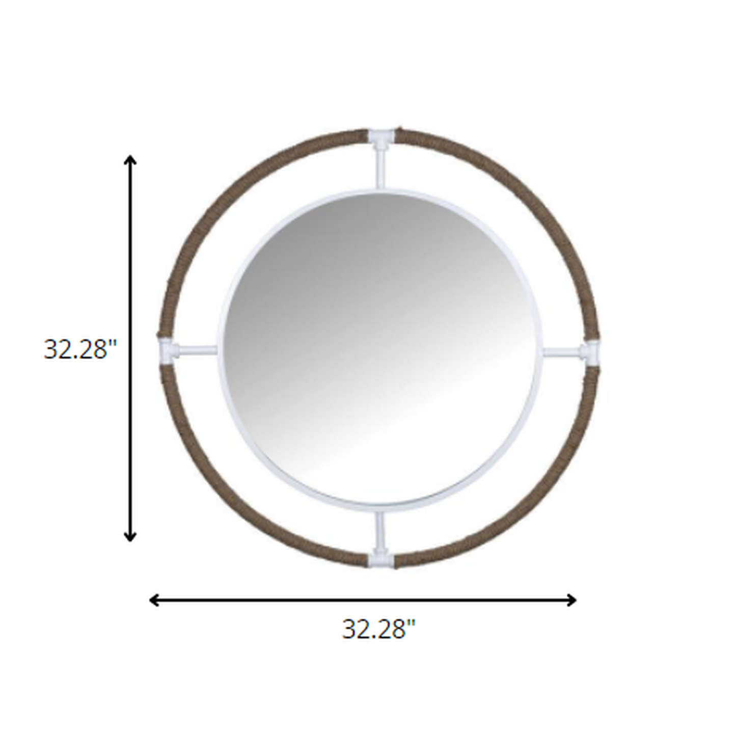 HomeRoots Nautical Round Wall Mirror