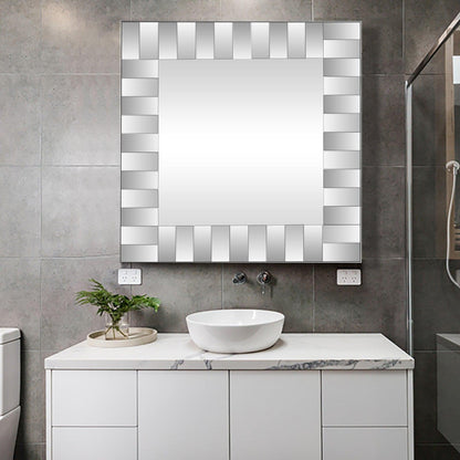 HomeRoots Offset Mirrored Paneled Framed Mirror
