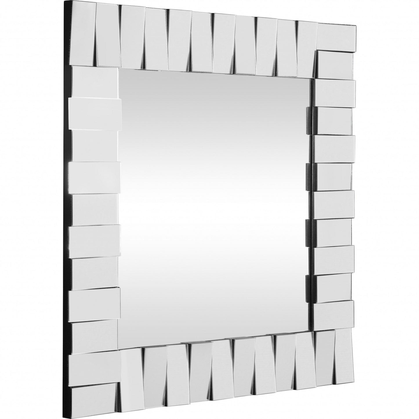 HomeRoots Offset Mirrored Paneled Framed Mirror