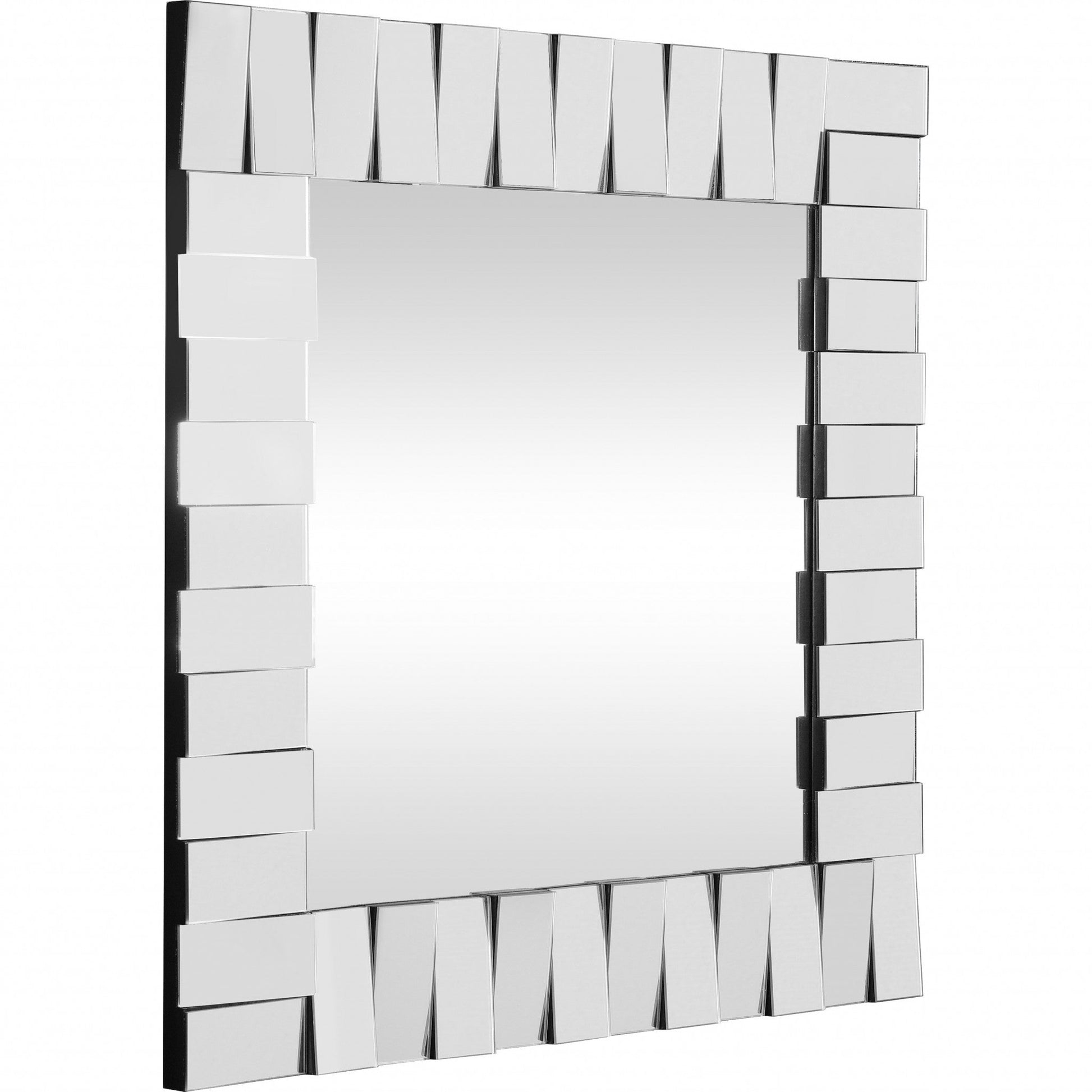 HomeRoots Offset Mirrored Paneled Framed Mirror