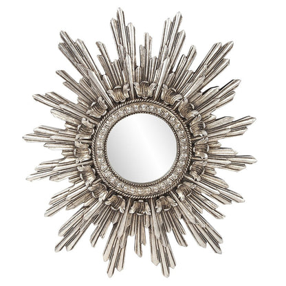 HomeRoots Oval Antiqued Silver Leaf Finish Mirror