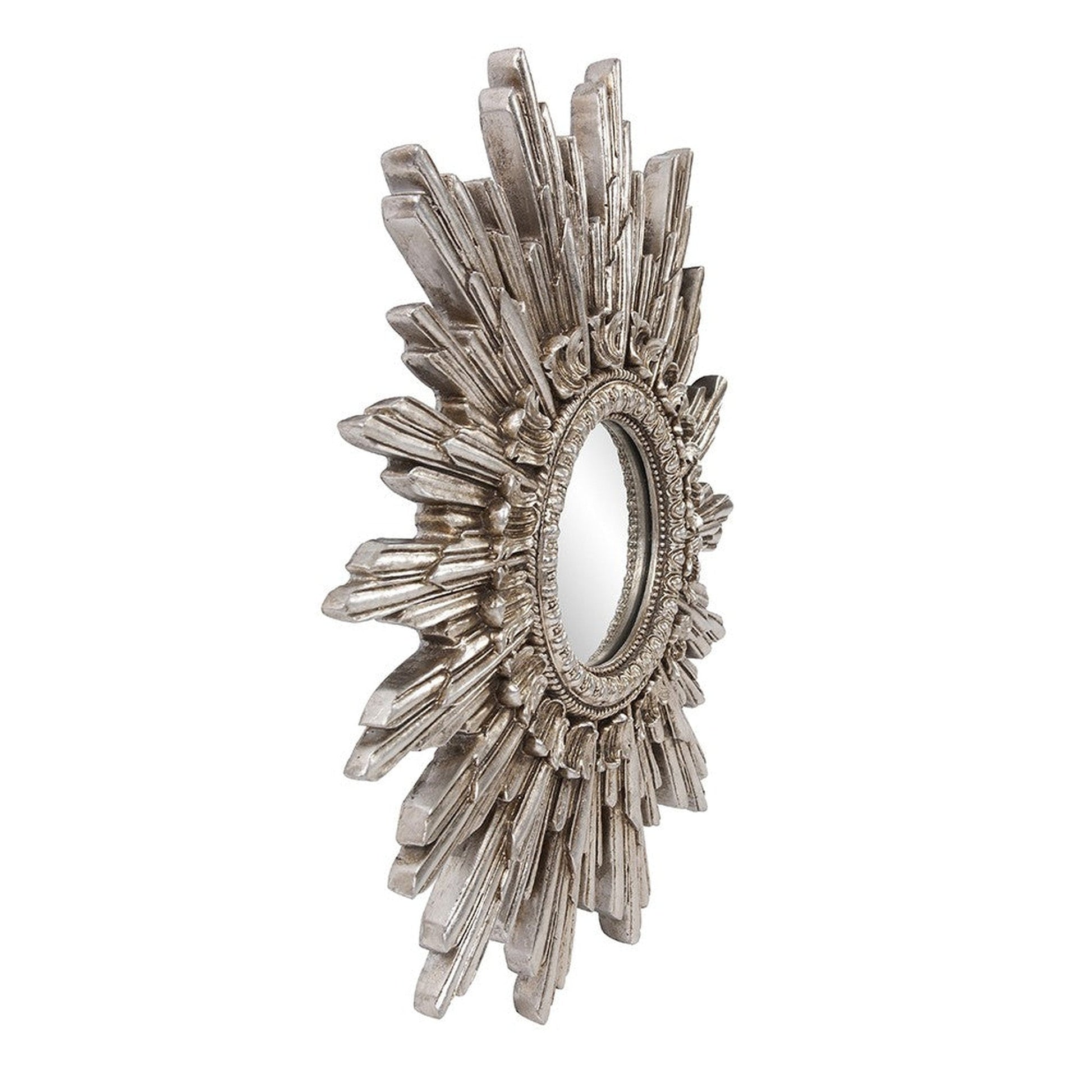 HomeRoots Oval Antiqued Silver Leaf Finish Mirror