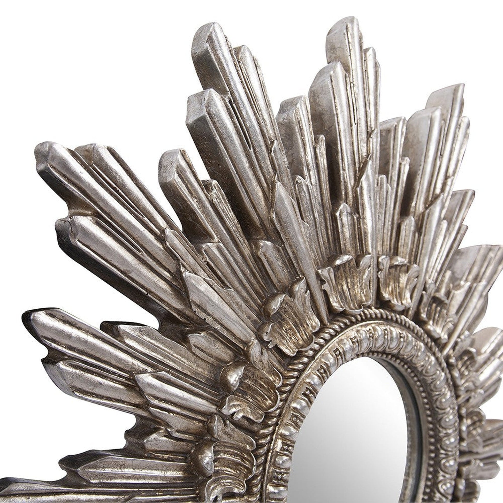 HomeRoots Oval Antiqued Silver Leaf Finish Mirror