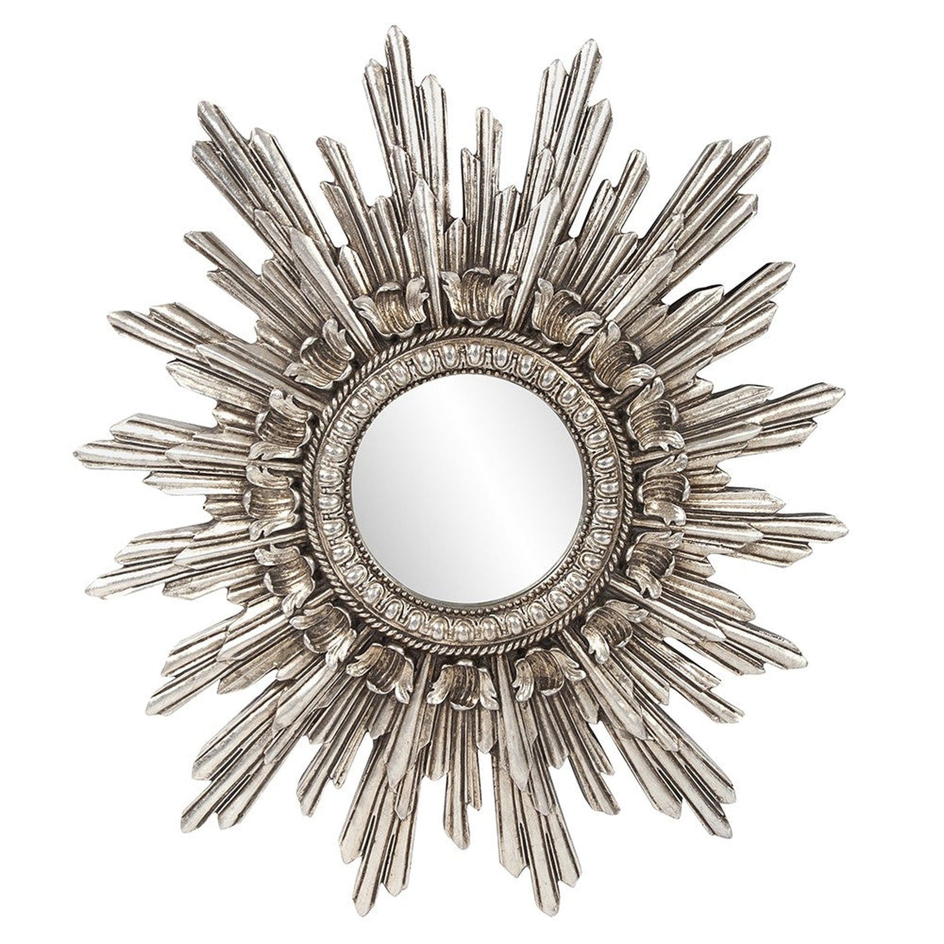 HomeRoots Oval Antiqued Silver Leaf Finish Mirror
