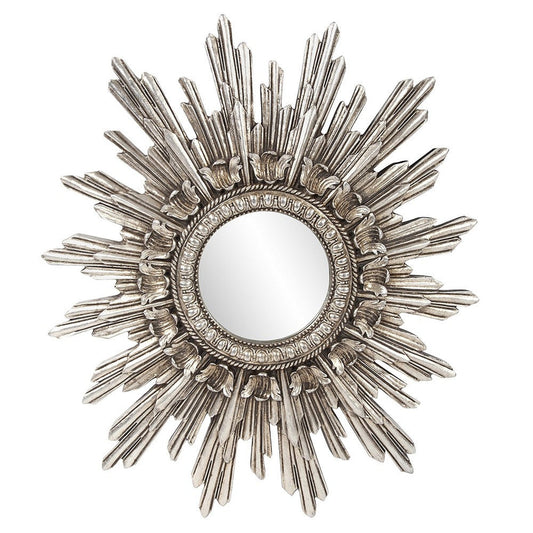HomeRoots Oval Antiqued Silver Leaf Finish Mirror