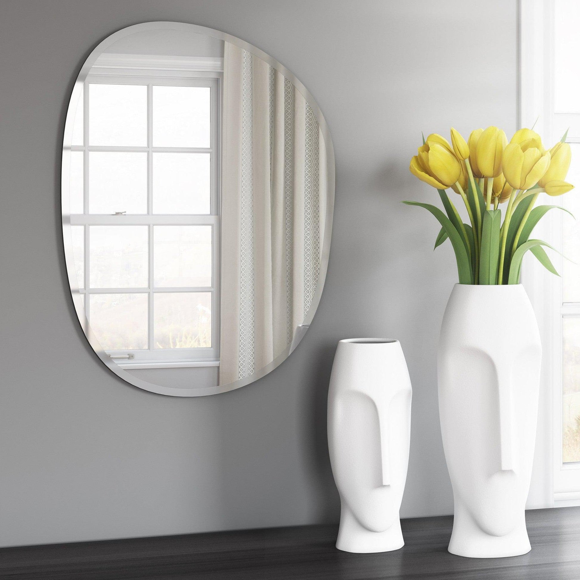HomeRoots Oval Asymmetrical Frameless Mirror