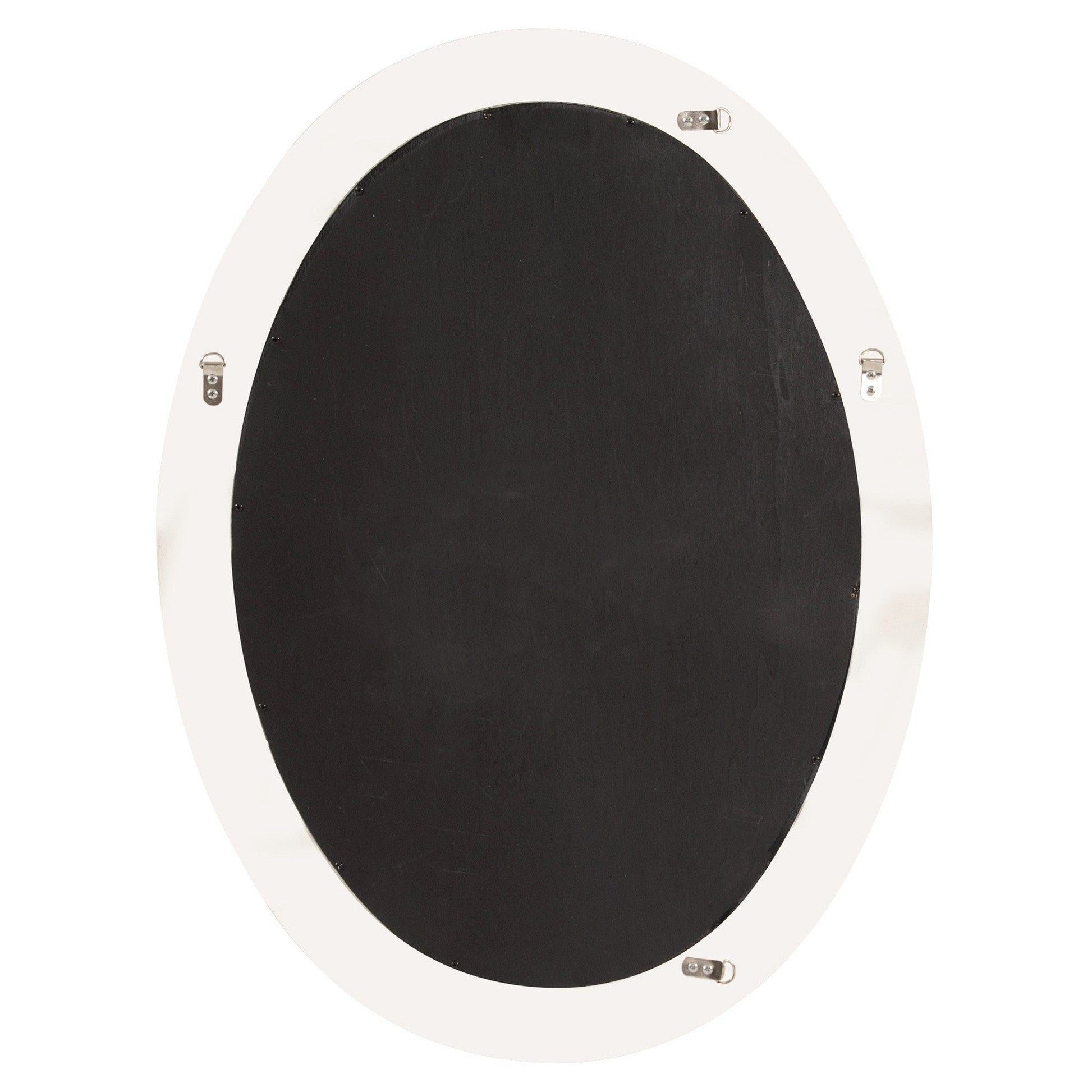HomeRoots Oval Mirror In A Glossy White Wood Frame