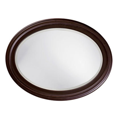 HomeRoots Oval Oil Rubbed Bronze Mirror with Wooden Grooves Frame