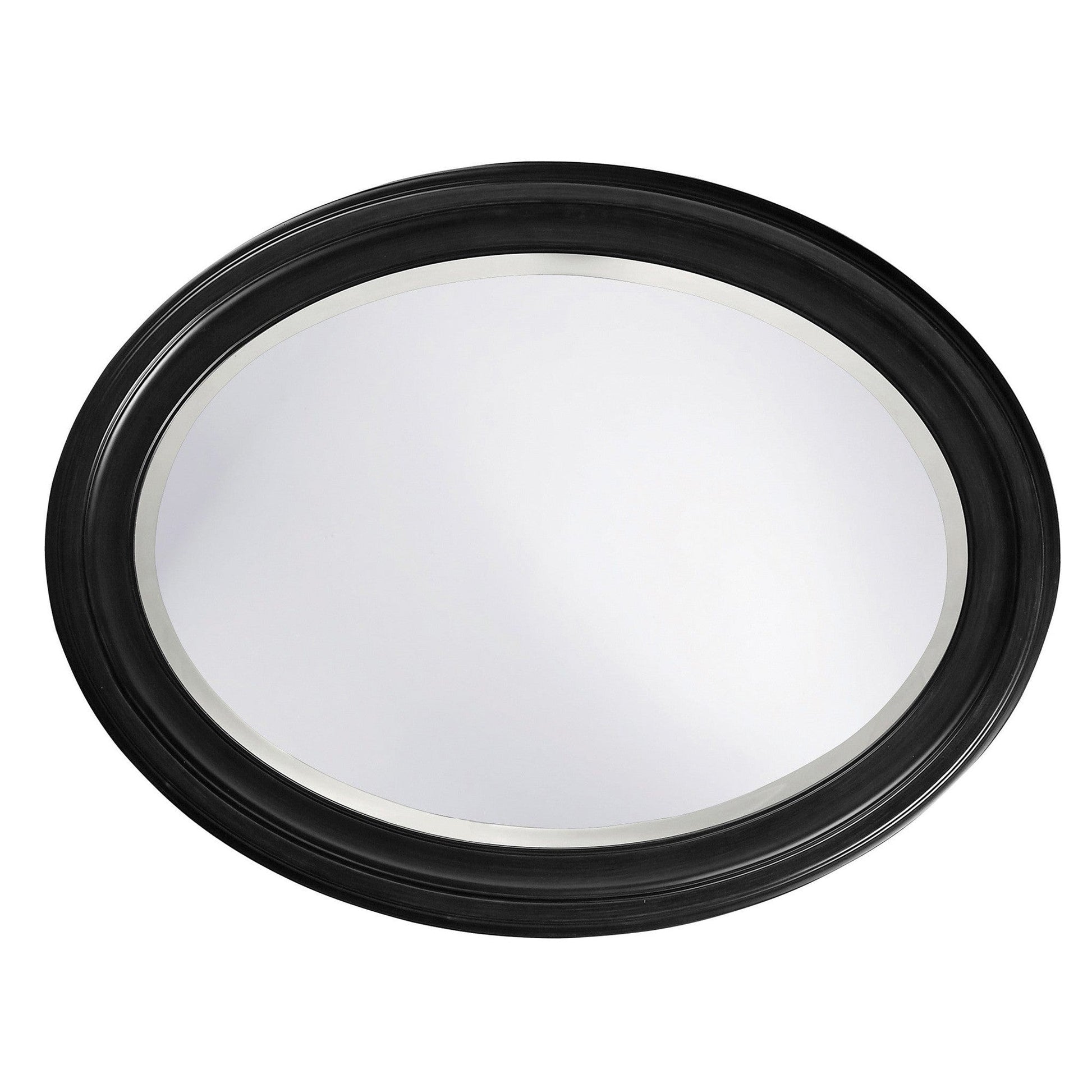 HomeRoots Oval Shaped Black Wood Frame Mirror