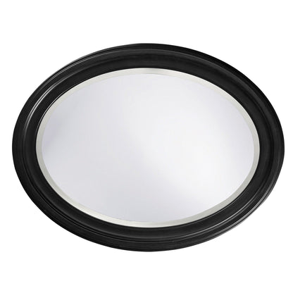 HomeRoots Oval Shaped Black Wood Frame Mirror