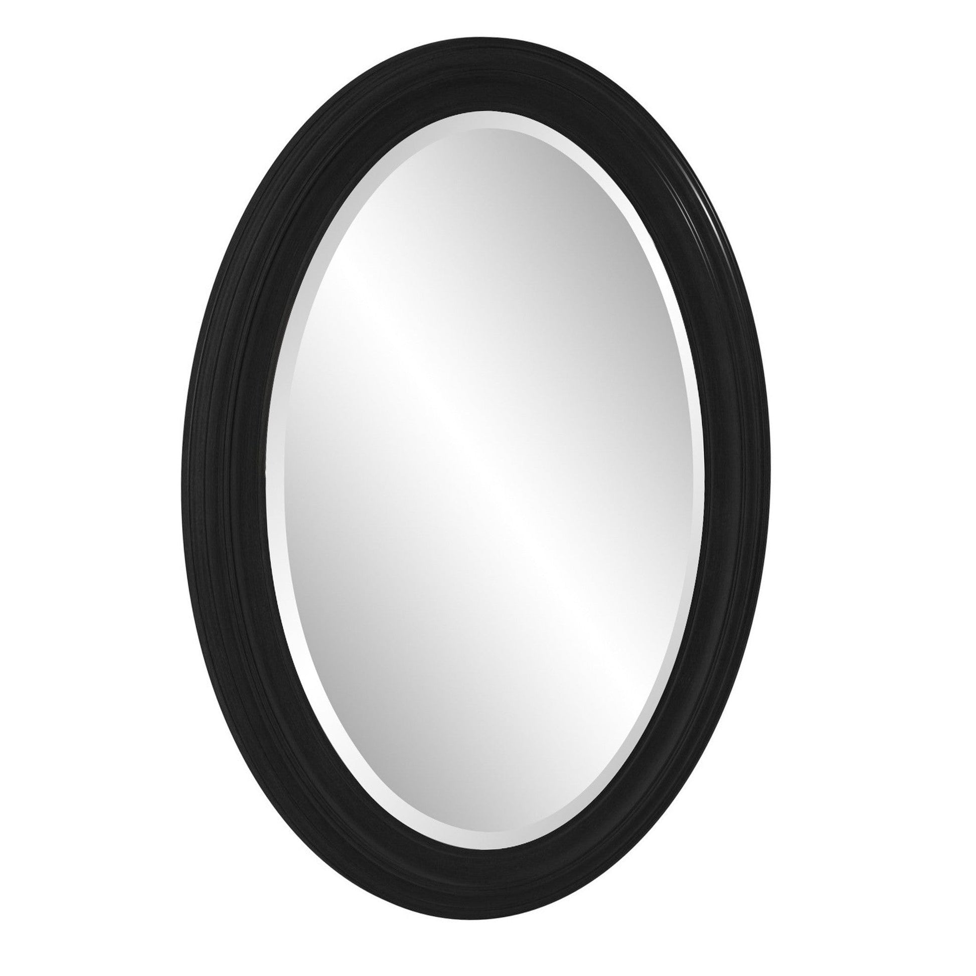 HomeRoots Oval Shaped Black Wood Frame Mirror