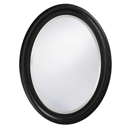 HomeRoots Oval Shaped Black Wood Frame Mirror