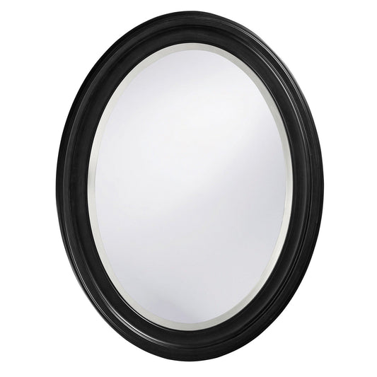 HomeRoots Oval Shaped Black Wood Frame Mirror