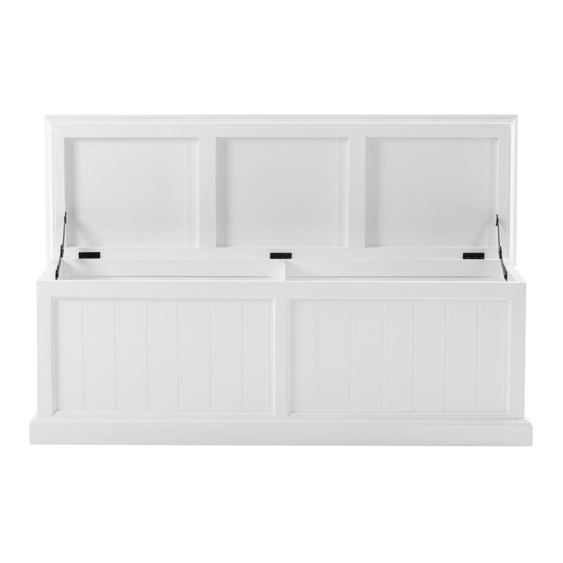 HomeRoots Paneled Storage Chest in Classic White Finish