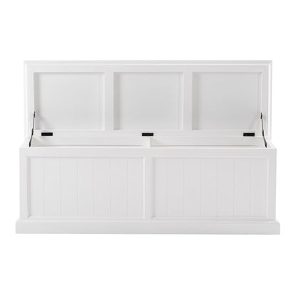 HomeRoots Paneled Storage Chest in Classic White Finish