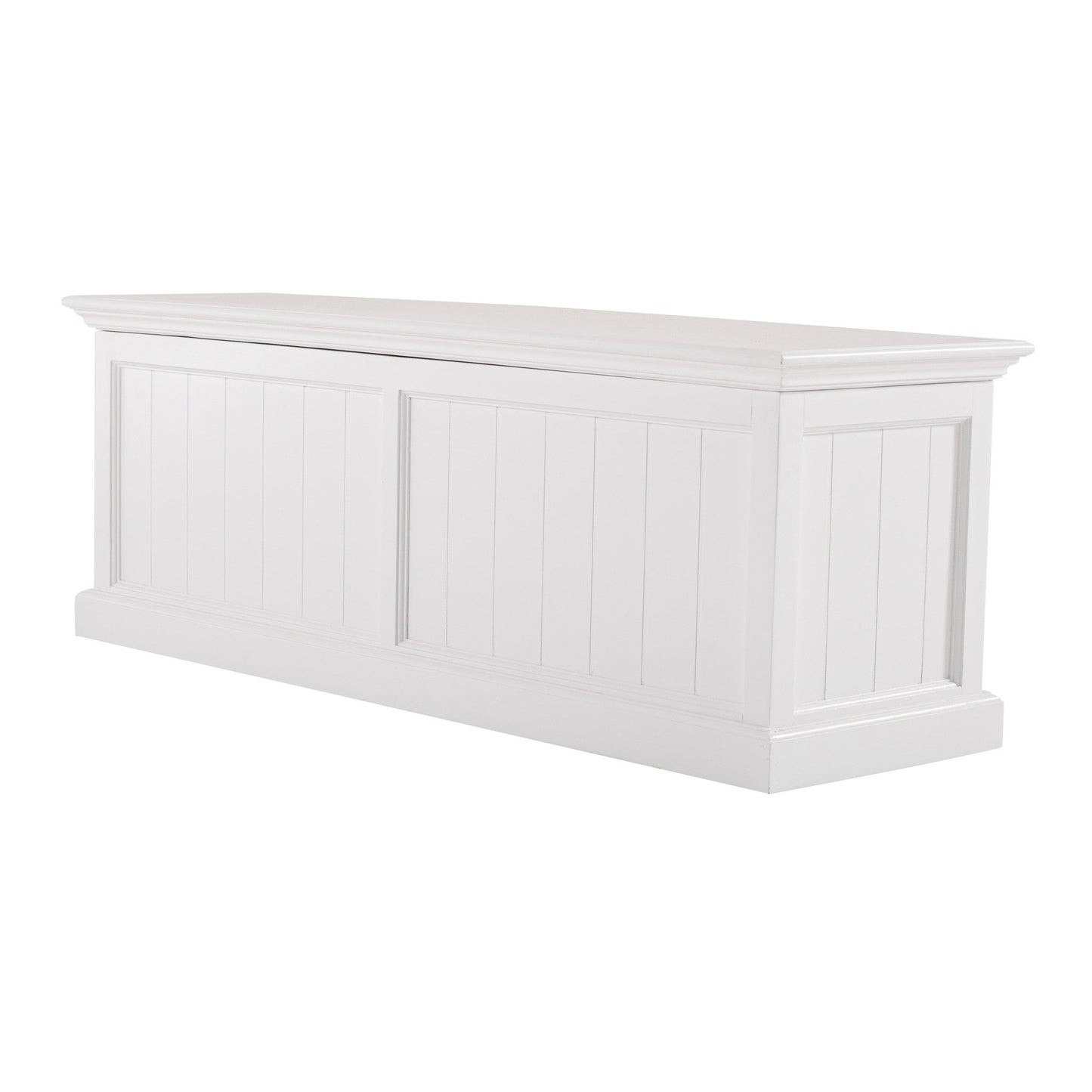 HomeRoots Paneled Storage Chest in Classic White Finish