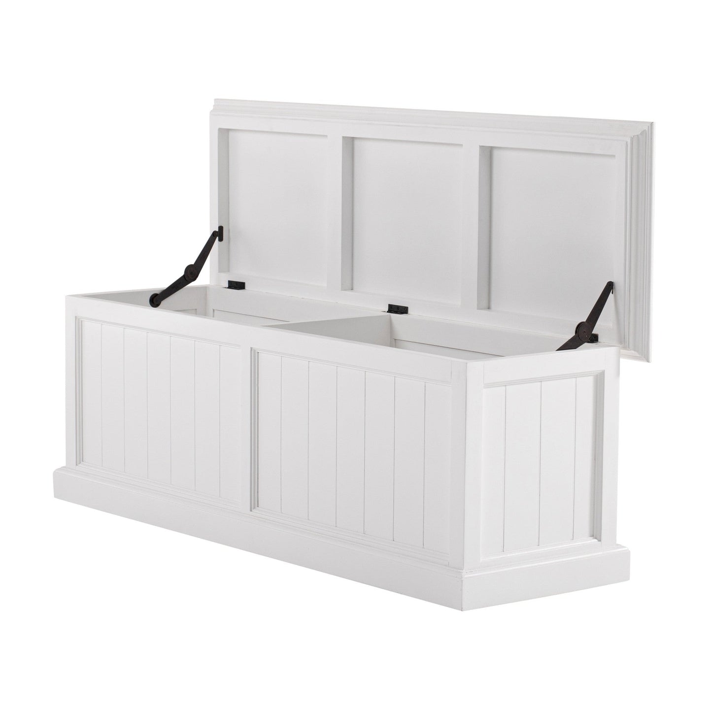 HomeRoots Paneled Storage Chest in Classic White Finish