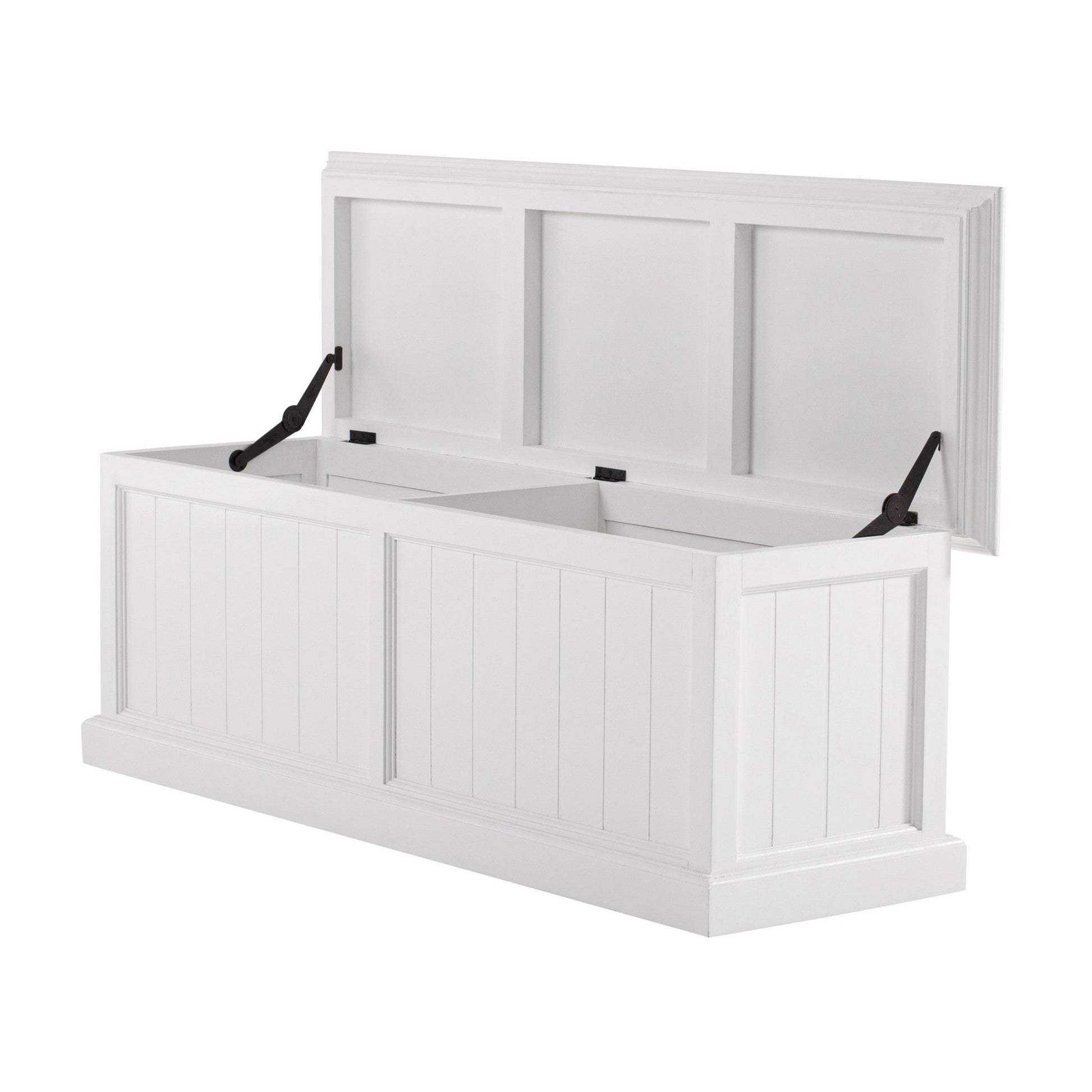 HomeRoots Paneled Storage Chest in Classic White Finish
