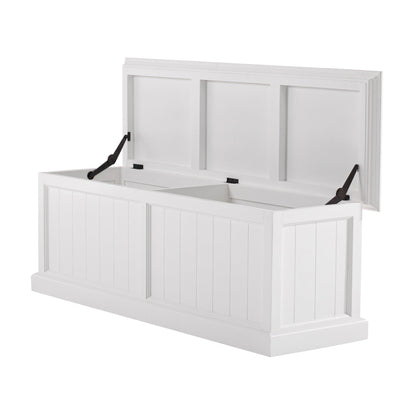 HomeRoots Paneled Storage Chest in Classic White Finish
