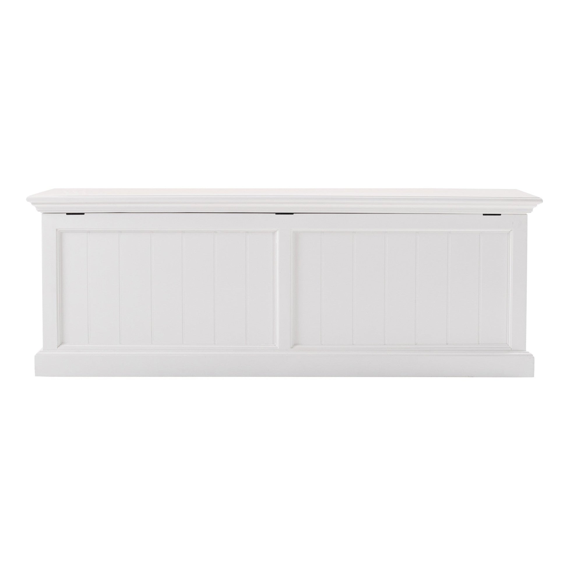 HomeRoots Paneled Storage Chest in Classic White Finish