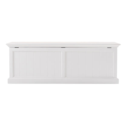 HomeRoots Paneled Storage Chest in Classic White Finish