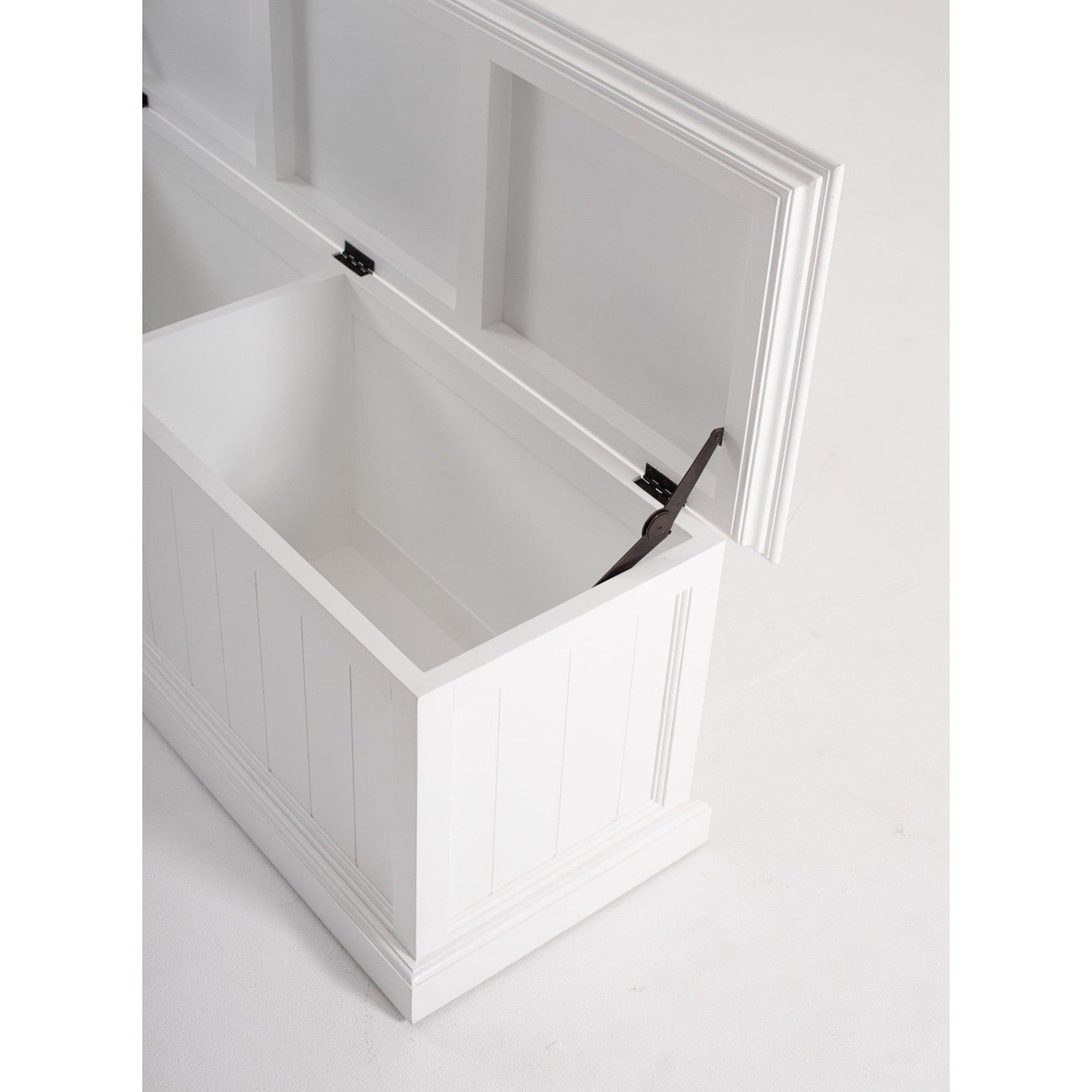 HomeRoots Paneled Storage Chest in Classic White Finish