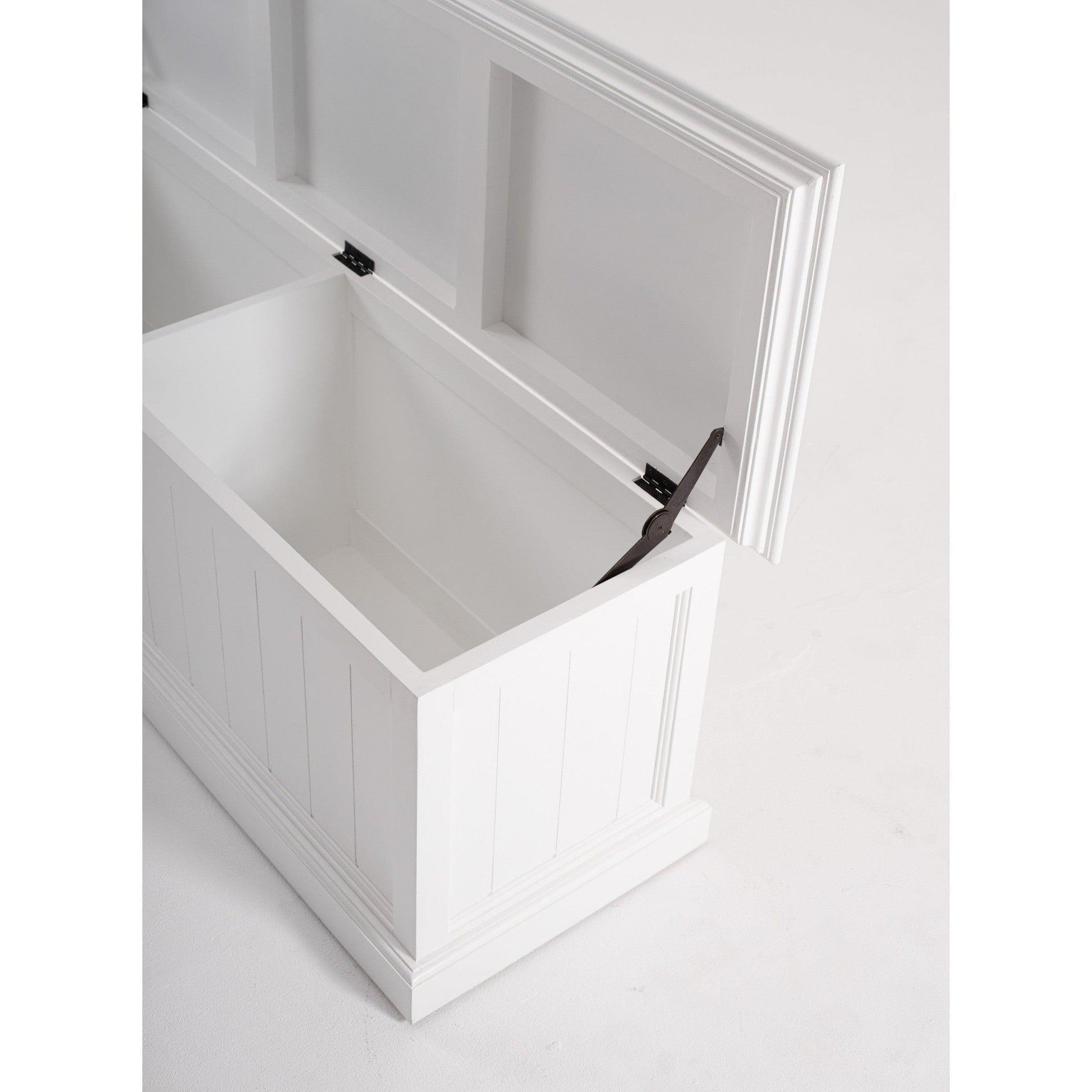HomeRoots Paneled Storage Chest in Classic White Finish