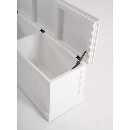 HomeRoots Paneled Storage Chest in Classic White Finish