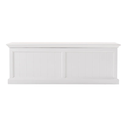 HomeRoots Paneled Storage Chest in Classic White Finish