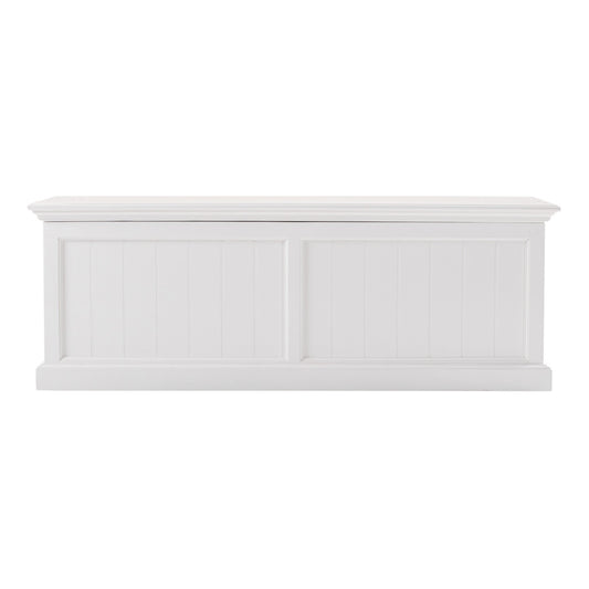 HomeRoots Paneled Storage Chest in Classic White Finish