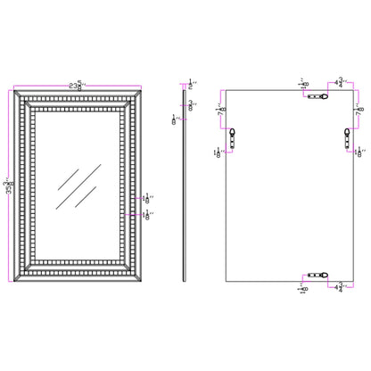 HomeRoots Pastel Pink Mosaic Tiled Mirror