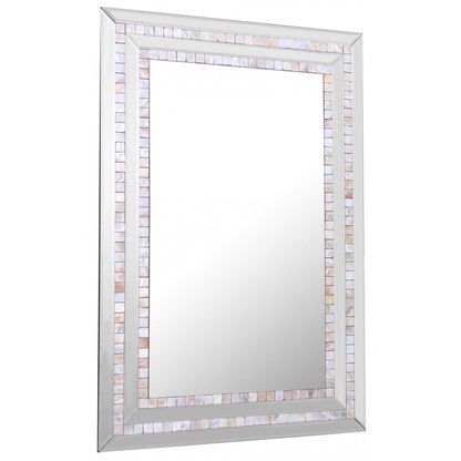 HomeRoots Pastel Pink Mosaic Tiled Mirror