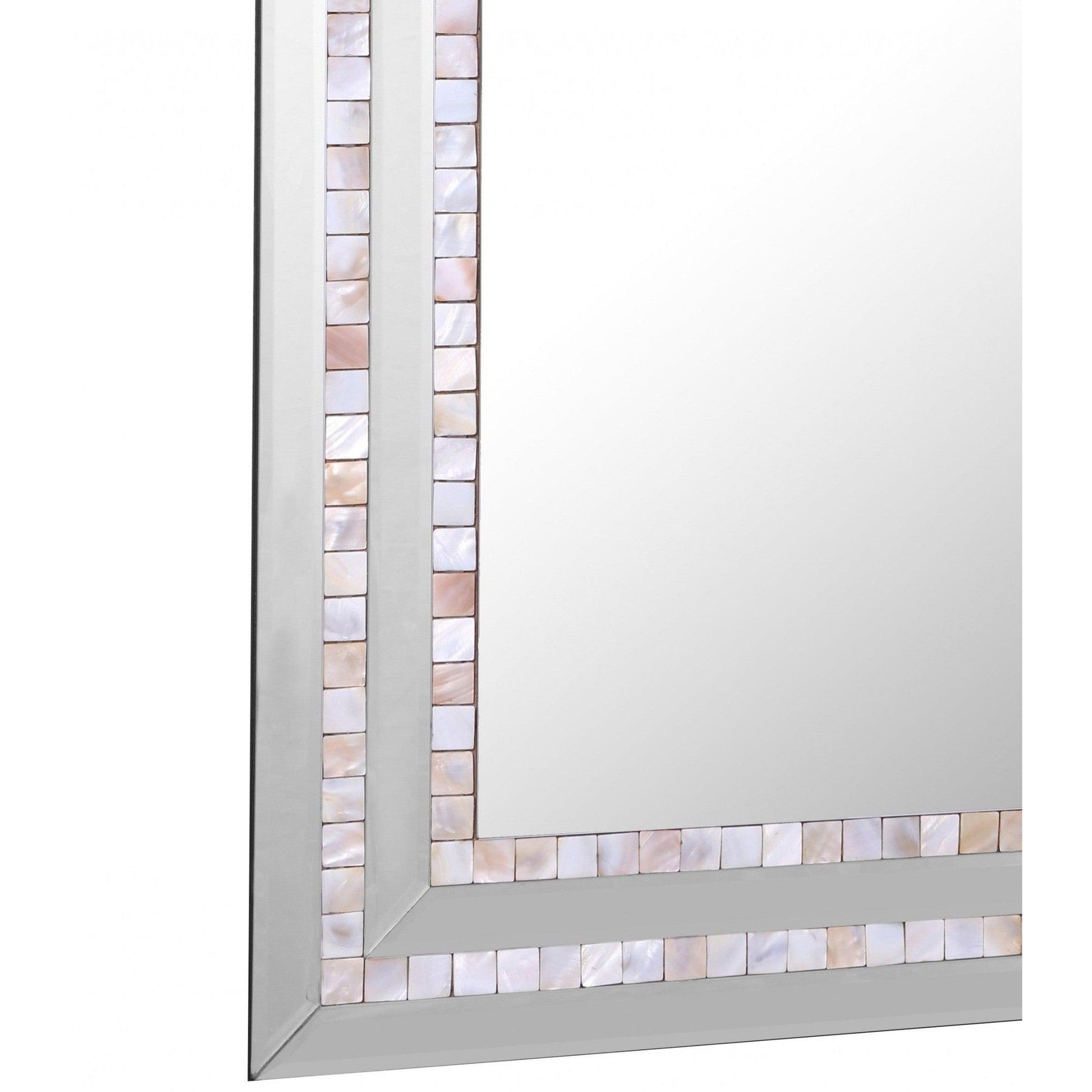 HomeRoots Pastel Pink Mosaic Tiled Mirror