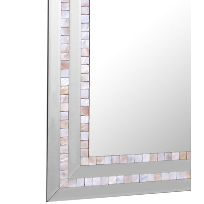 HomeRoots Pastel Pink Mosaic Tiled Mirror