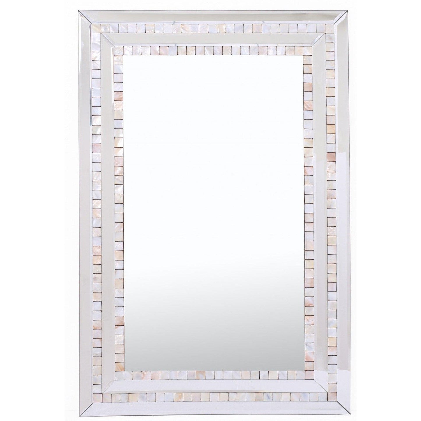 HomeRoots Pastel Pink Mosaic Tiled Mirror