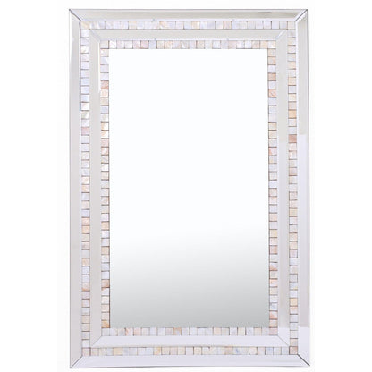 HomeRoots Pastel Pink Mosaic Tiled Mirror