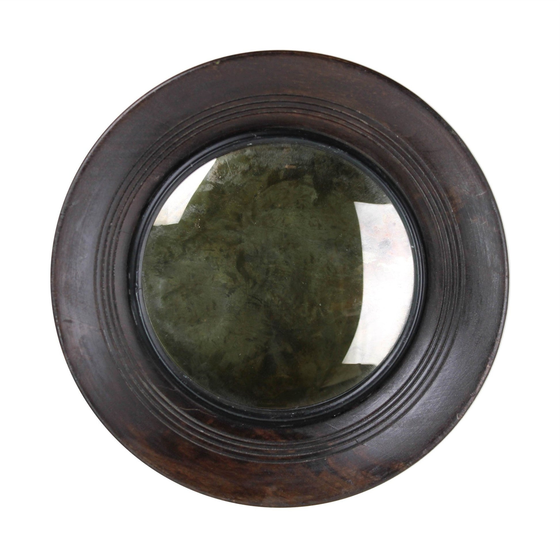 HomeRoots Petite Dark Brown Wooden Convex Mirror