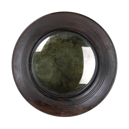 HomeRoots Petite Dark Brown Wooden Convex Mirror