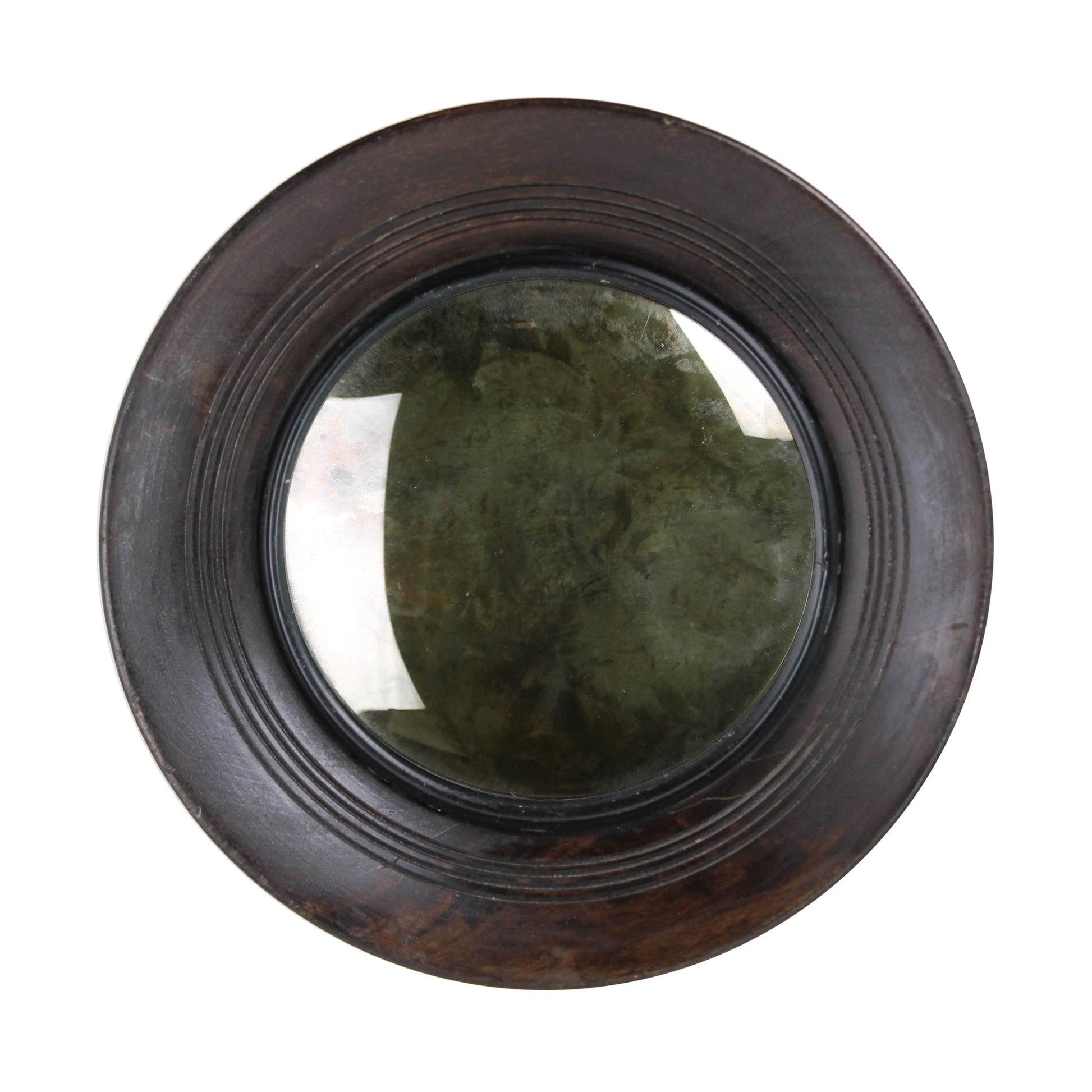 HomeRoots Petite Dark Brown Wooden Convex Mirror