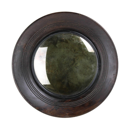HomeRoots Petite Dark Brown Wooden Convex Mirror