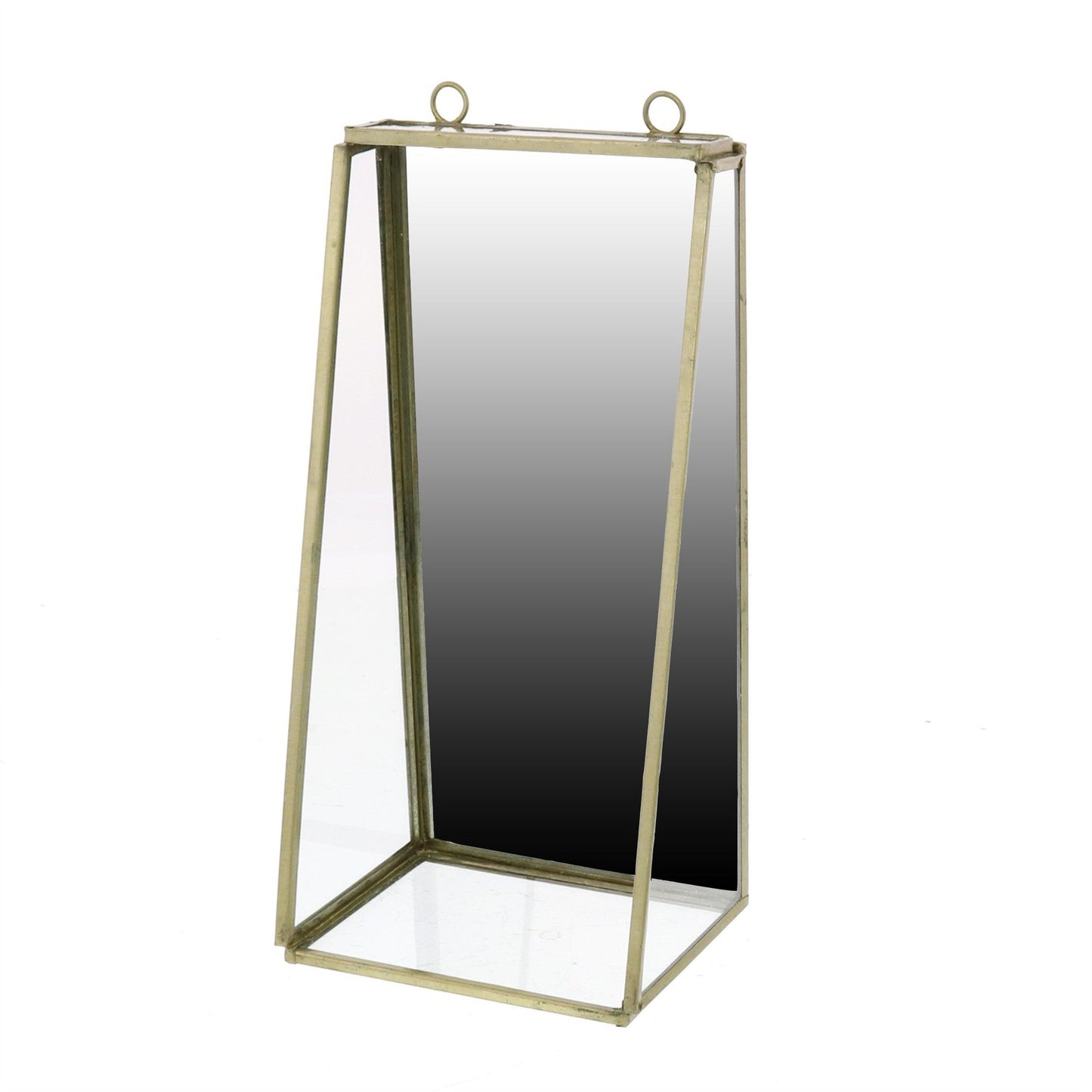 HomeRoots Petite Gold Metal Vanity Mirror with Shelf