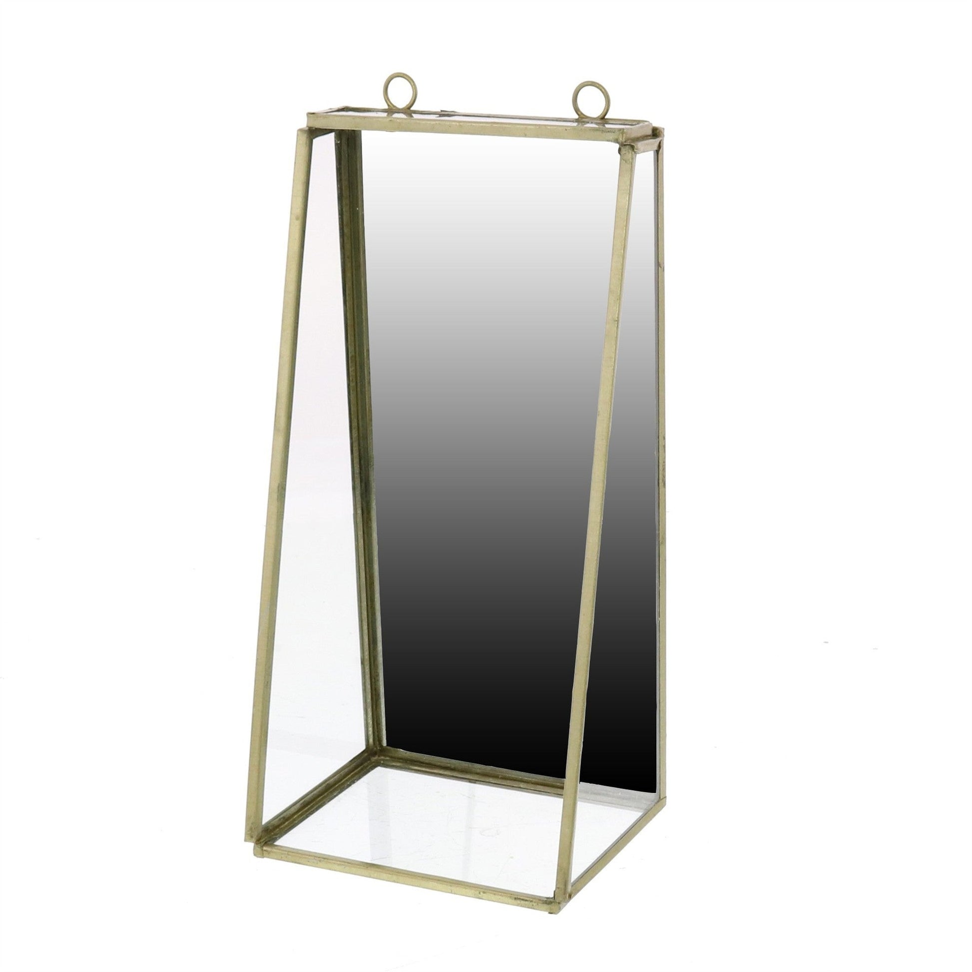 HomeRoots Petite Gold Metal Vanity Mirror with Shelf