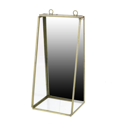 HomeRoots Petite Gold Metal Vanity Mirror with Shelf