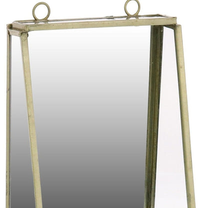 HomeRoots Petite Gold Metal Vanity Mirror with Shelf