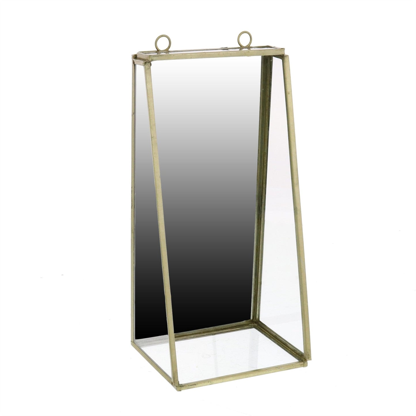 HomeRoots Petite Gold Metal Vanity Mirror with Shelf