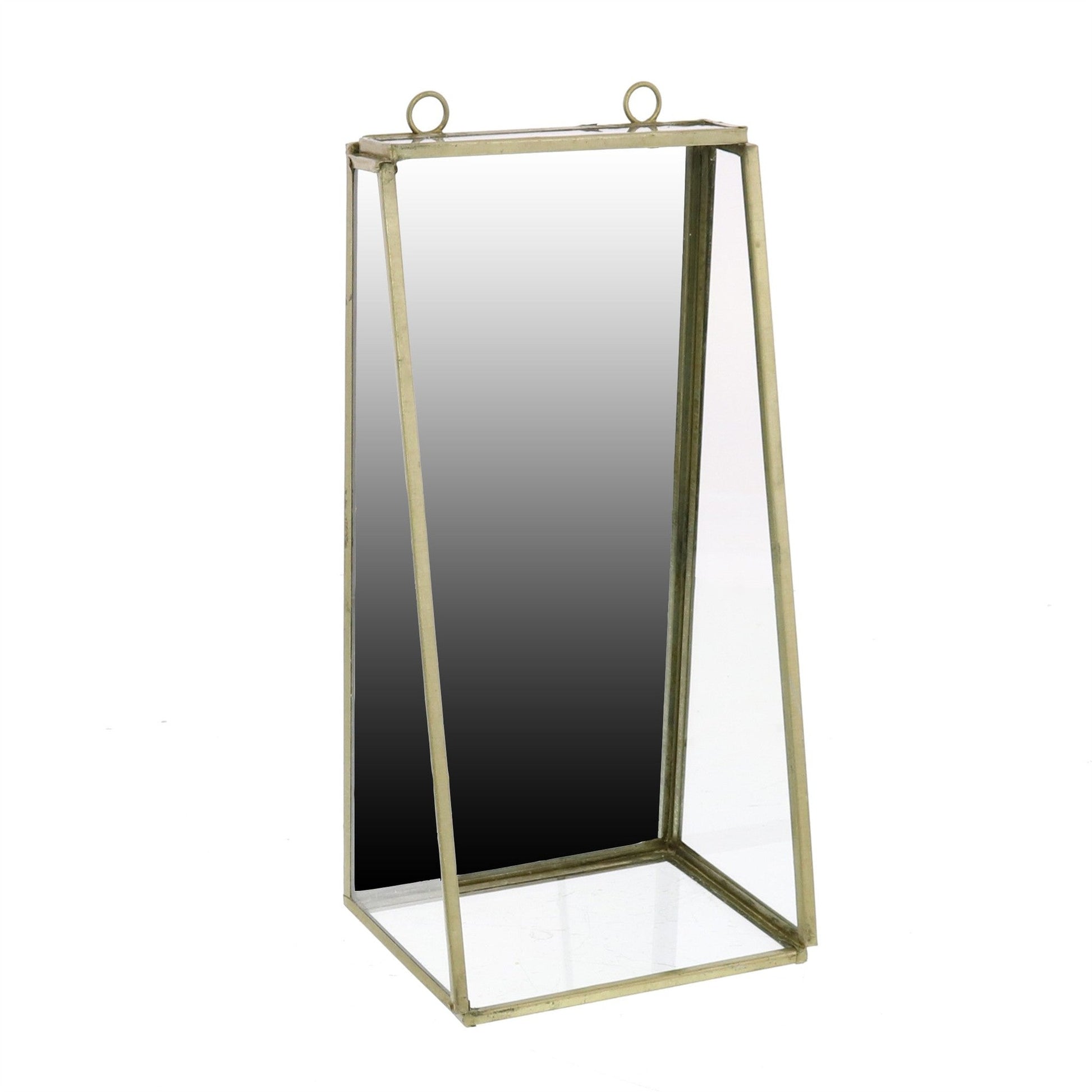 HomeRoots Petite Gold Metal Vanity Mirror with Shelf