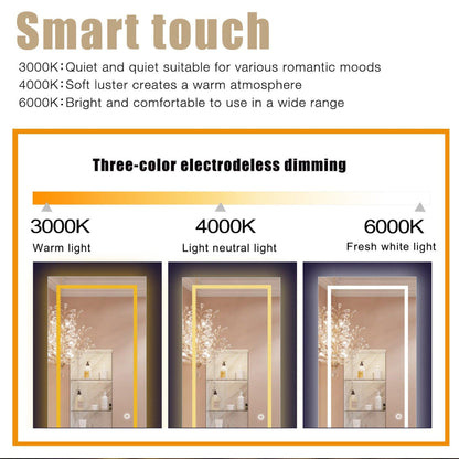 HomeRoots Petite LED Strip Rectangular Wall Mirror