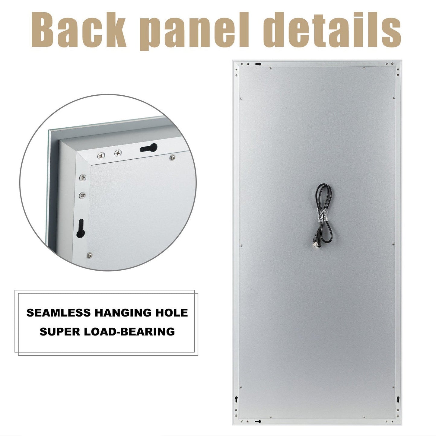 HomeRoots Petite LED Strip Rectangular Wall Mirror